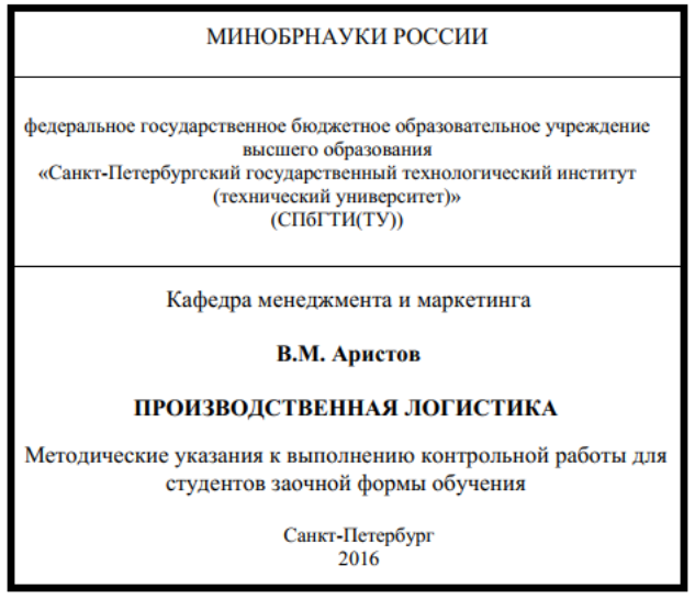 Контрольная работа по теме Логистика запасов